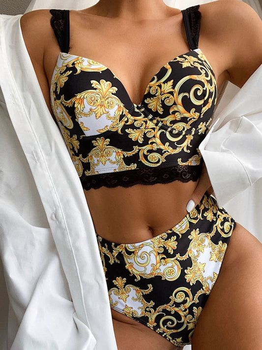 Push Up Bikini Set High Waist Swimwear