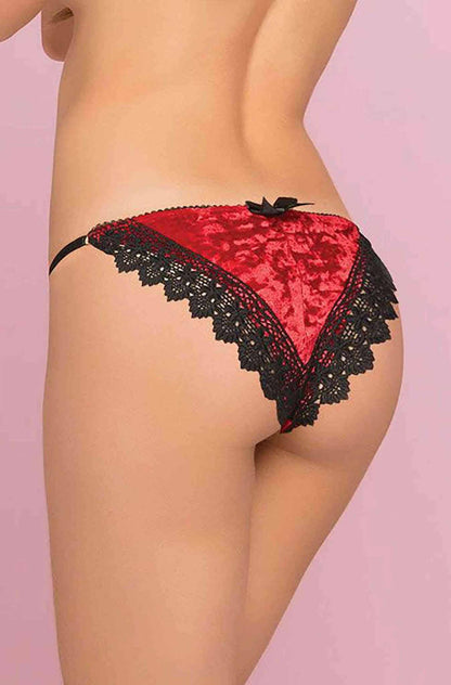 Lacy Line Sexy Crushed Velvet Sexy Panty