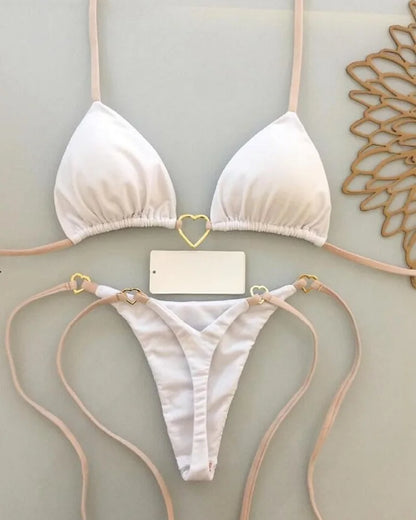 Sexy Halter Solid color Bikini Set Women's Swimsuit