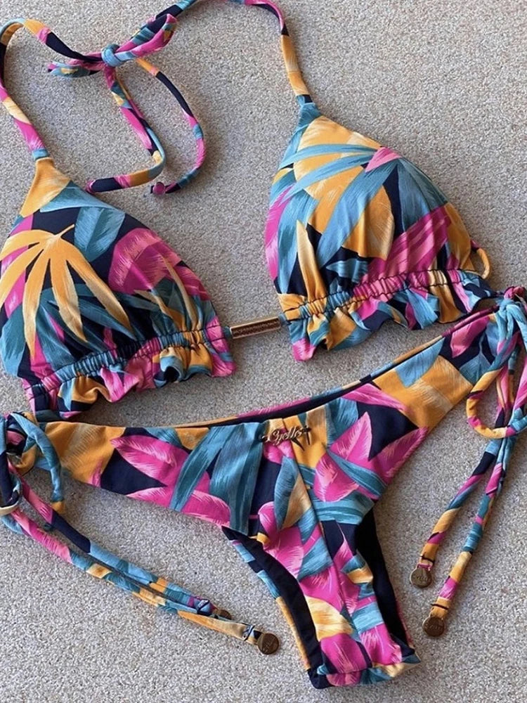 Sexy Micro Bikinis Set New Swimsuit Women Feather