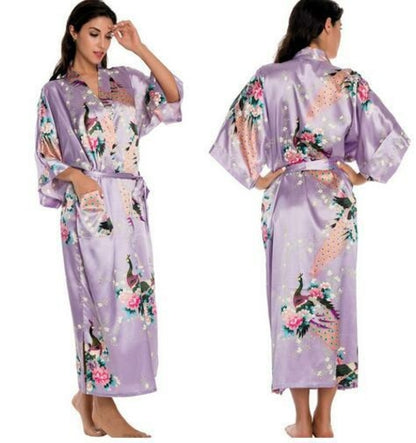 Silk Kimono Robe Bathrobe Women Satin Robe Silk Robes Night Sexy Robes