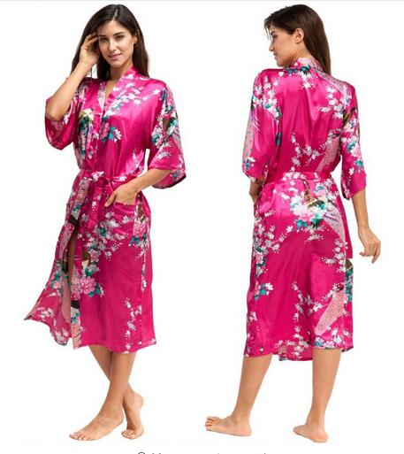 Silk Kimono Robe Bathrobe Women Satin Robe Silk Robes Night Sexy Robes