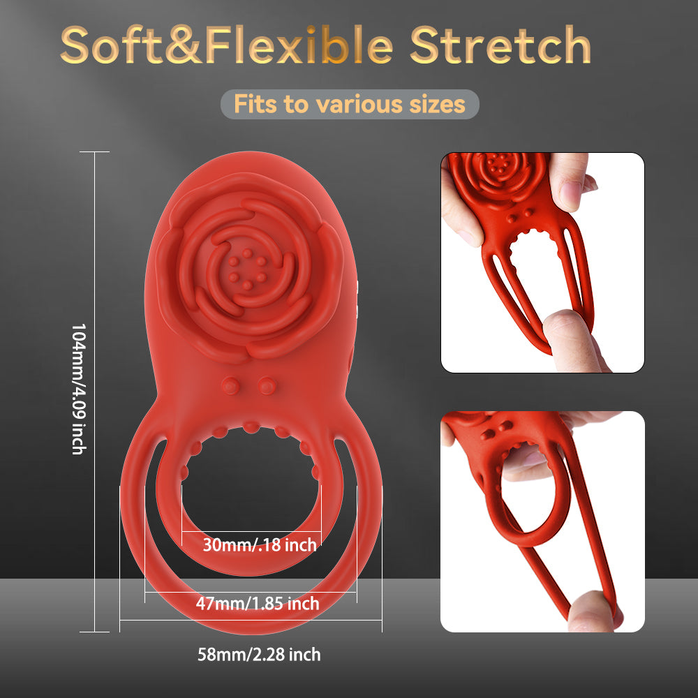 Ring With Rose Clitoral Vibrator- Couples