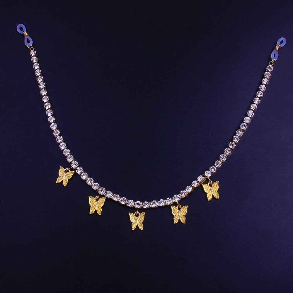 Double Red Rhinestone Nipple Body Chain