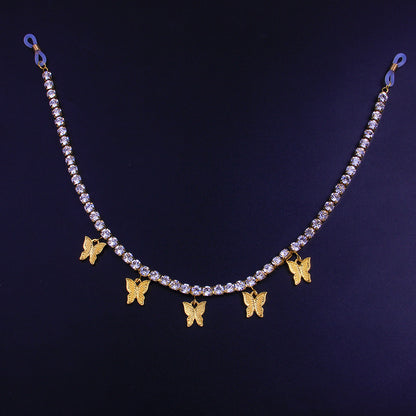 Double Red Rhinestone Nipple Body Chain