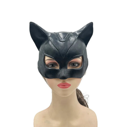 Catwoman Latex Mask — Sculpted Cat-Ear Face Mask