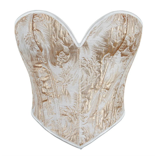 Corsets Crop Tops Golden Printed Bustiers