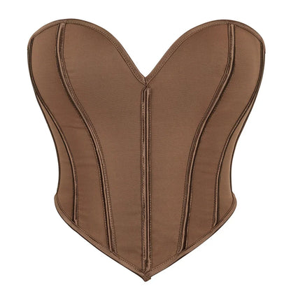 Corsets Crop Tops Golden Printed Bustiers