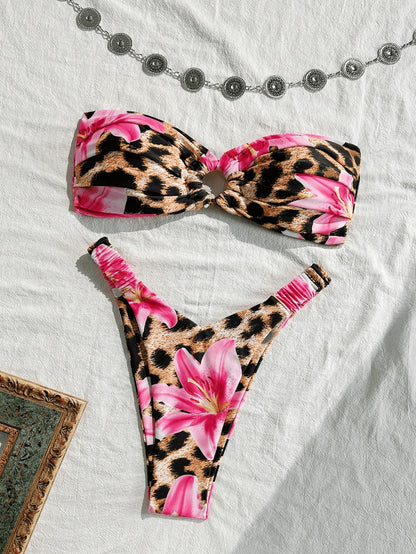 Tube Top Sexy Split Bikini Swimsuit For Women