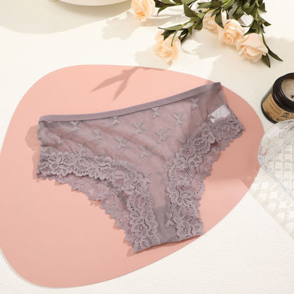 European And American Butterfly Mesh Panties Lace Edge