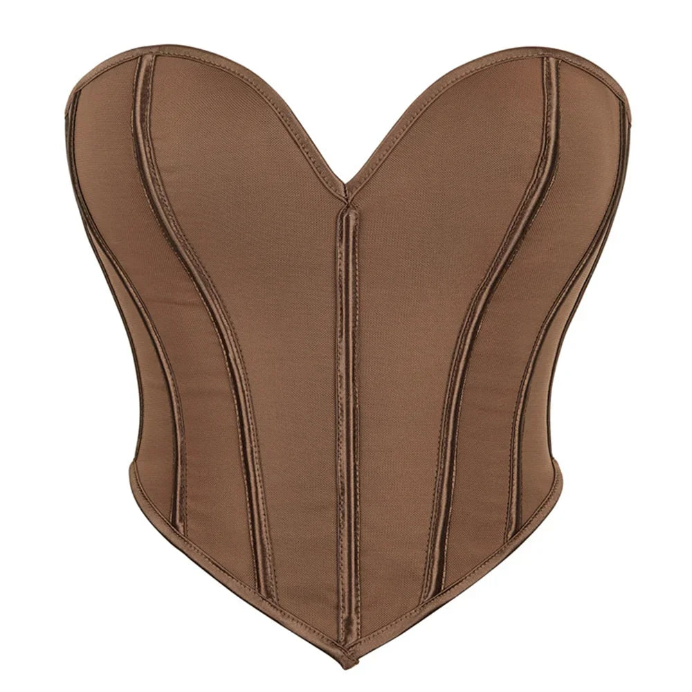 Corsets Crop Tops Golden Printed Bustiers