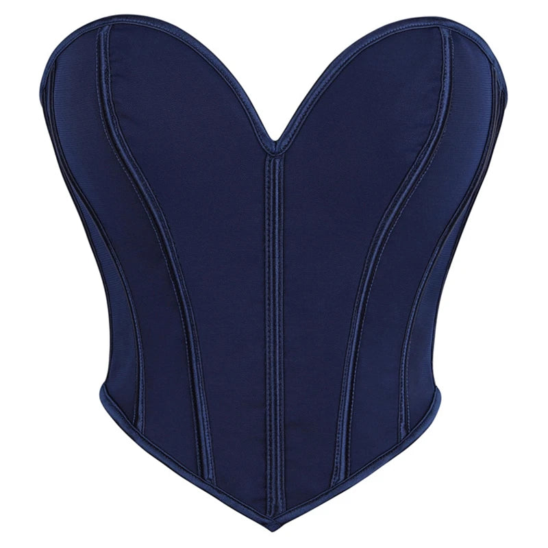 Corsets Crop Tops Golden Printed Bustiers