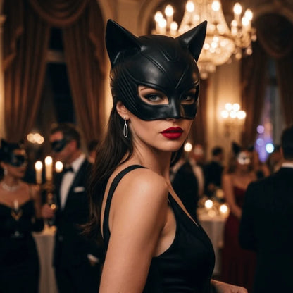 Catwoman Latex Mask — Sculpted Cat-Ear Face Mask