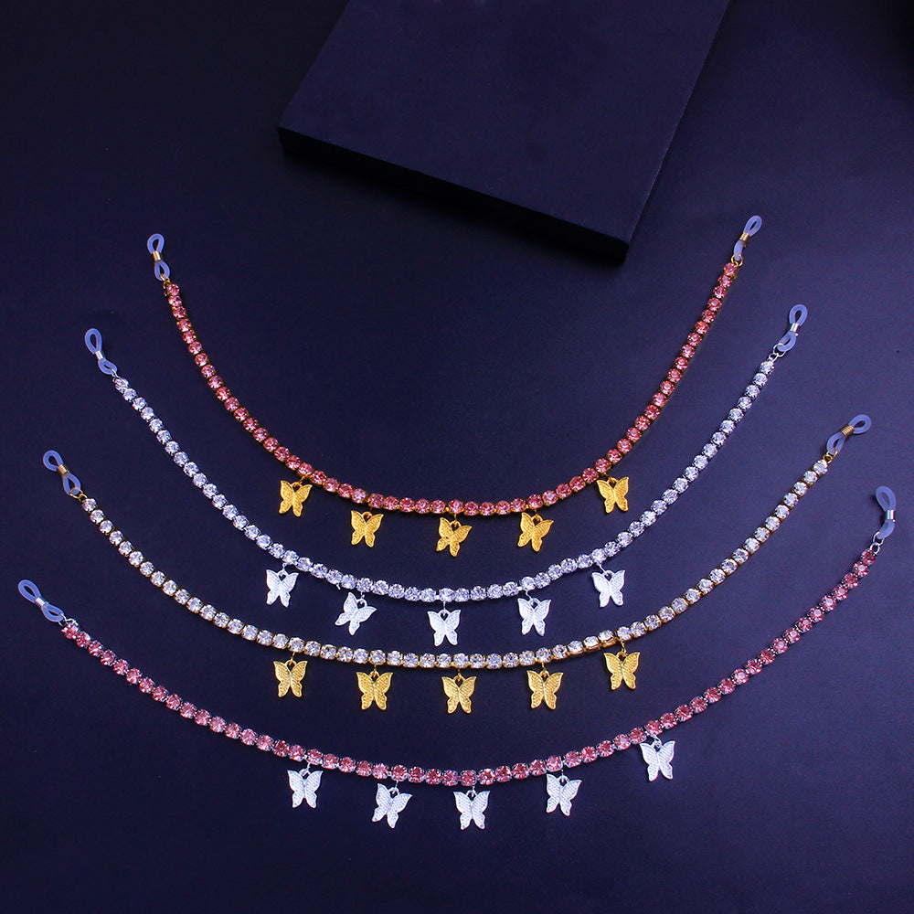 Double Red Rhinestone Nipple Body Chain