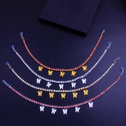 Double Red Rhinestone Nipple Body Chain