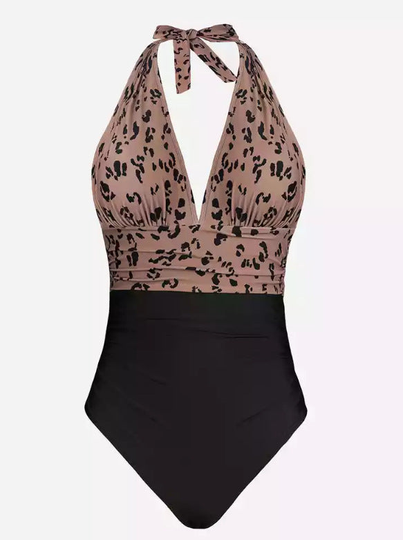 Deep V Open Back One-piece Bikini