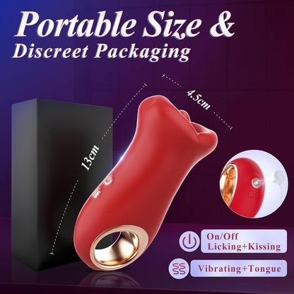 Red Lips And Big Mouth Licks Masturbation Vibrator With Tongue