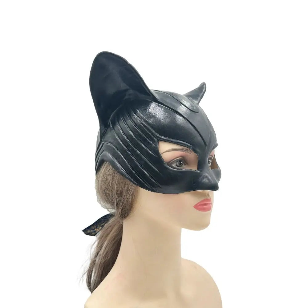 Catwoman Latex Mask — Sculpted Cat-Ear Face Mask