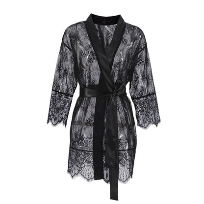Women's Fashionable Casual Lace Lace See-through Nightgown